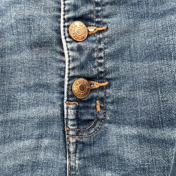 Madewell 10" High-Rise Skinny Jeans Chewed-Hem Edition exposed button fly 29 - Picture 6 of 16